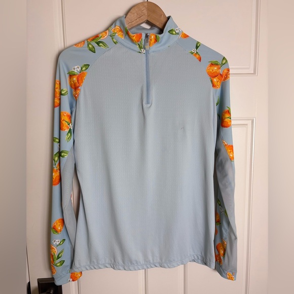 Kastel Denmark Raglan Oranges Long Sleeve Riding or Golf Shirt - Picture 2 of 6
